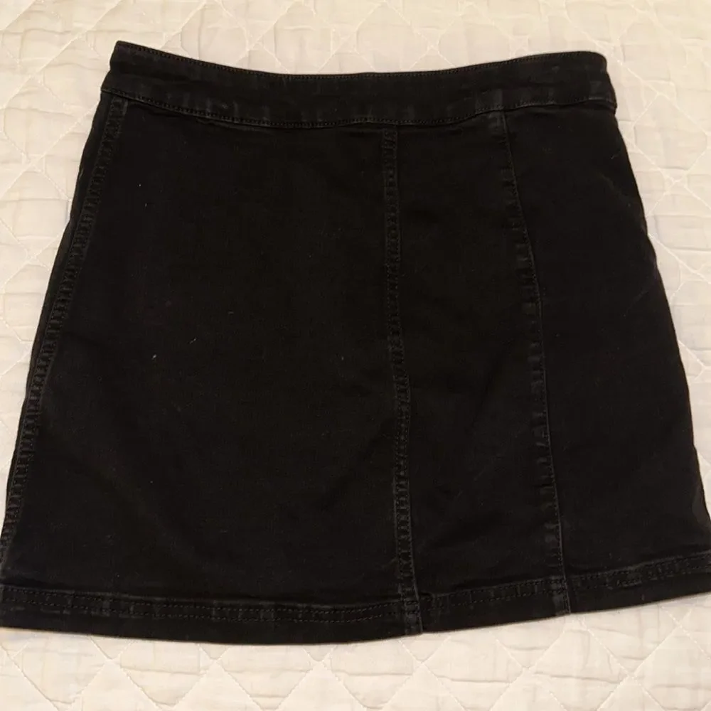NWOT Free People Little Daisies Black Button-Front Mini Skirt Size 8 - Picture 8 of 12